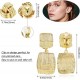 Pairs Clip On Drop Earrings Set Leaf Round Trapezoid Square Rectangle Geometric Clipon Earrings-Non Piercing Dangle Earrings